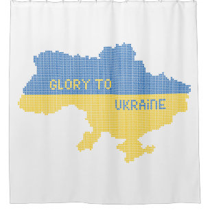 Knittern ukrainischer Staat Landkarte Text Ruhm an Duschvorhang