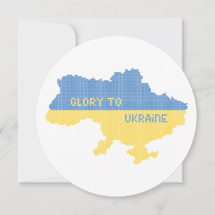 Knittern ukrainischer Staat Landkarte Text Ruhm an Einladung