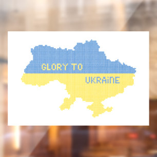 Knittern ukrainischer Staat Landkarte Text Ruhm an Fensteraufkleber