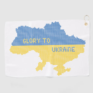 Knittern ukrainischer Staat Landkarte Text Ruhm an Golfhandtuch