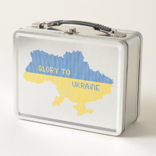 Knittern ukrainischer Staat Landkarte Text Ruhm an Metall Brotdose