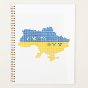 Knittern ukrainischer Staat Landkarte Text Ruhm an Planer