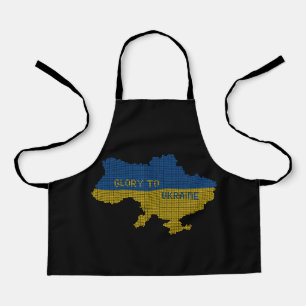 Knittern ukrainischer Staat Landkarte Text Ruhm an Schürze