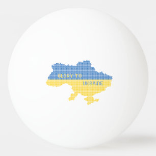 Knittern ukrainischer Staat Landkarte Text Ruhm an Tischtennisball
