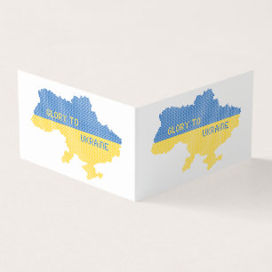 Knittern ukrainischer Staat Landkarte Text Ruhm an Visitenkarten
