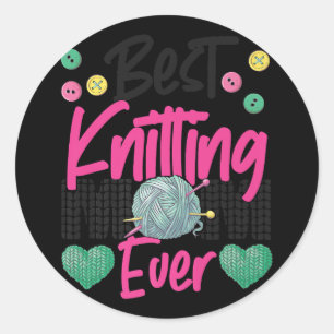 Knittern von Crocheting-Strick Happens Knitter Runder Aufkleber