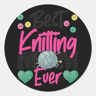 Knittern von Crocheting-Strick Happens Knitter Runder Aufkleber