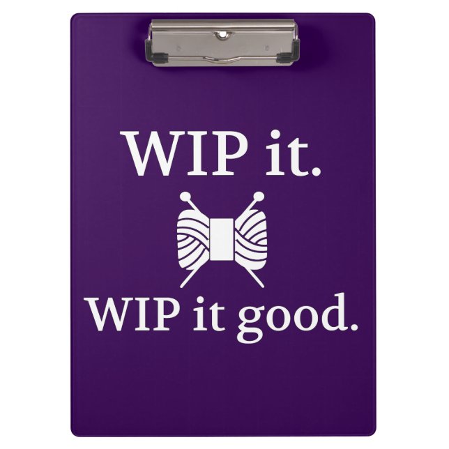 Knittern ・ WIP es gutes Handwerk {dunkel} Klemmbrett (Vorderseite)