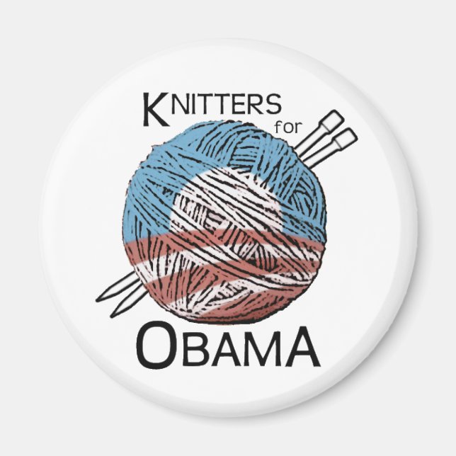 Knitters for Obama Magnet #1 (Devant)