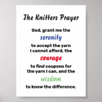 Knitters Prayer Serenity Joke