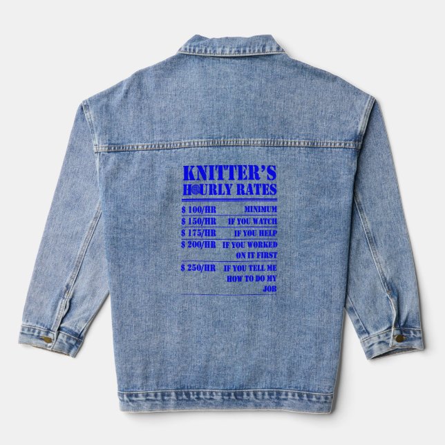 Knitters stündliche Verzichterrate kokettiert Labo Jeansjacke (Rückseite)