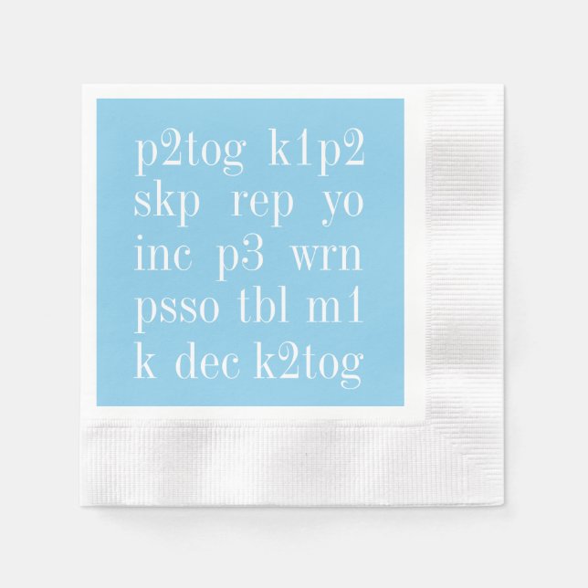 KNITTIERENDE WÖRTER Cocktailpapier Napkins II Serviette (Vorderseite)
