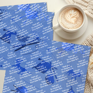 "Knitting Business Dankeschön" - Blau Seidenpapier