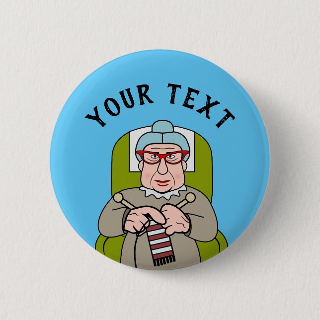 Knitting Granny Button (Vorderseite)