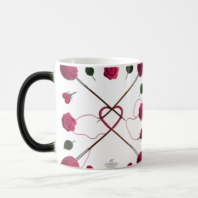 Knitting Love Heart Color Morphing Mug | Crafting  Verwandlungstasse (Links)