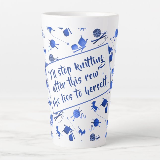 Knitting Saying Yarn Pattern Mug For Fiber Artists (Devant)