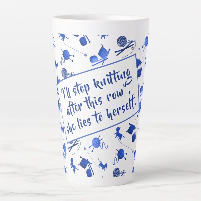 Knitting Saying Yarn Pattern Mug For Fiber Artists Milchtasse (Vorderseite)