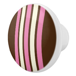 Knob der neapolitanen Keramik (braun, rosa und cre Keramikknauf