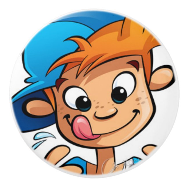 Knob Hungry Boy  Keramikknauf (Vorderseite)