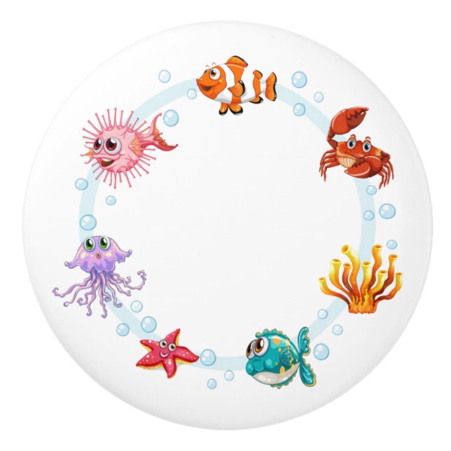 Knob-Sea-Life-Keramik-Knoblauch für Keramik Keramikknauf (Vorderseite)