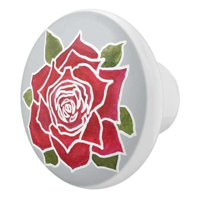 Knoblauch für dezentrale Rote Rose, benutzerdefini Keramikknauf (Rechts)