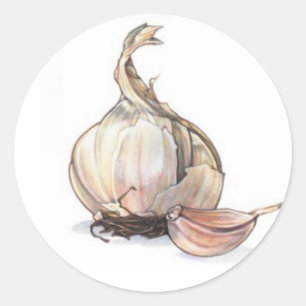 Knoblauch-Garten-Aufkleber Runder Aufkleber