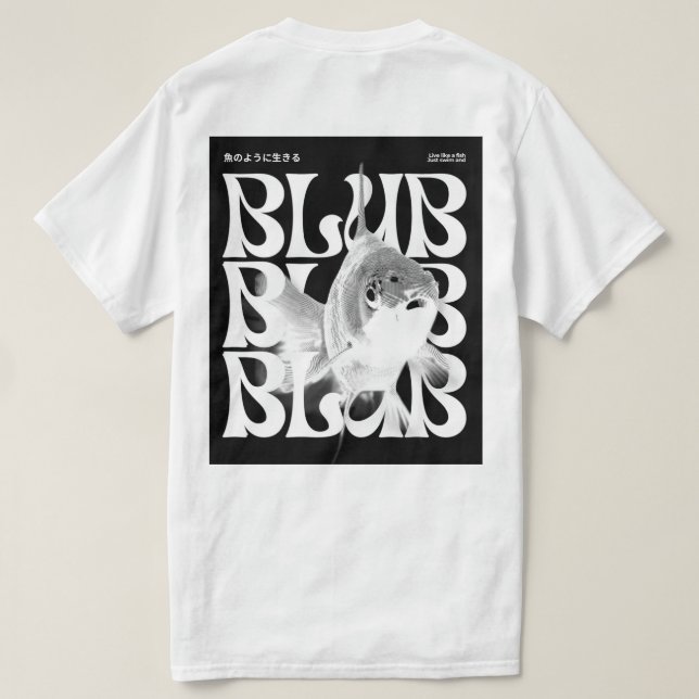 Knoblauch Life - Kill Grunge Fish Quote T - Shirt (Design Rückseite)