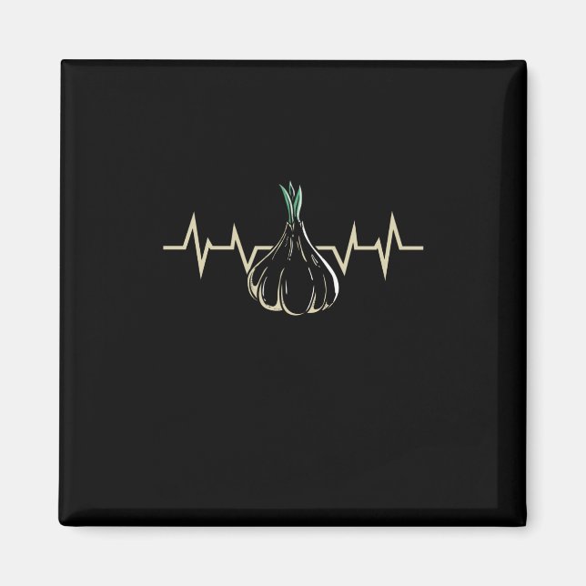 Knoblauch-Pflanze Magnet (Vorne)