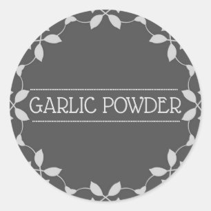 Knoblauch-Pulver-Gewürz-Glas-Aufkleber Runder Aufkleber