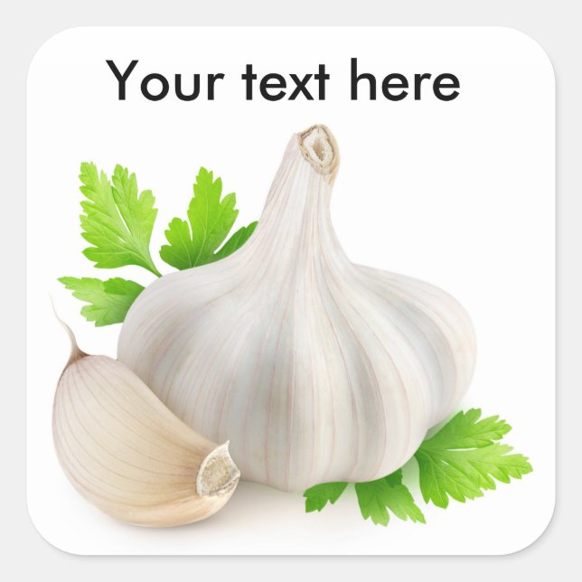 Knoblauch Quadratischer Aufkleber (Vorderseite)