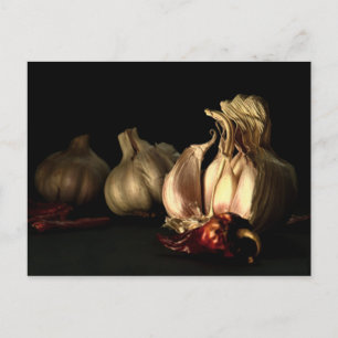Knoblauch und Chili Pfefferwürze Postkarte