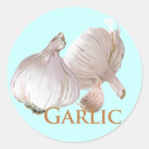 Knoblauch und Knoblauch Runder Aufkleber