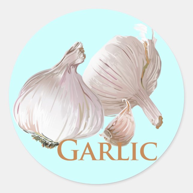 Knoblauch und Knoblauch Runder Aufkleber (Vorderseite)