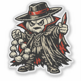 Knoblauch-Vampirjäger — Halloween-Krieger Retro Aufkleber
