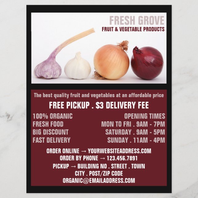Knoblauch, Werbung für Lebensmittelhändler Flyer (Vorne)