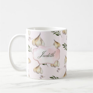 Knoblauchmuster, rötlich pinkfarbener Wasserfarbna Kaffeetasse