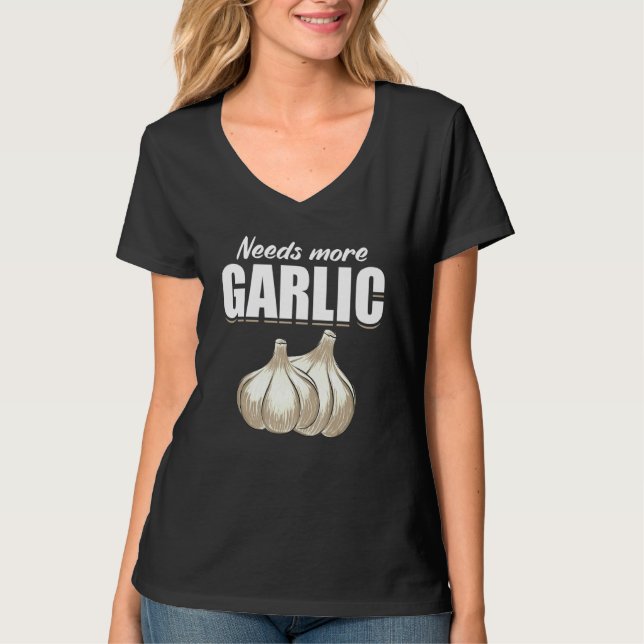 Knoblauchzehe Kochen Spaß T-Shirt (Vorderseite)