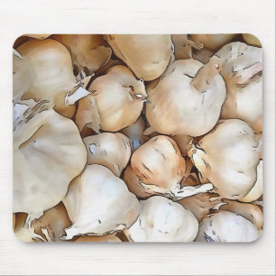 Knoblauchzwiebeln Kunstschwarze Kontur Kunst Mousepad