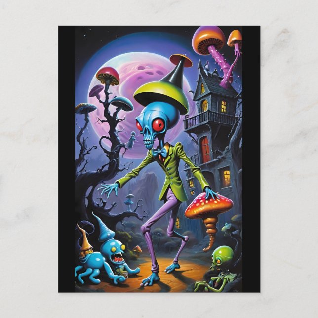 Knöchel-Biter in Shroom Town Fantasy Postkarte (Vorderseite)