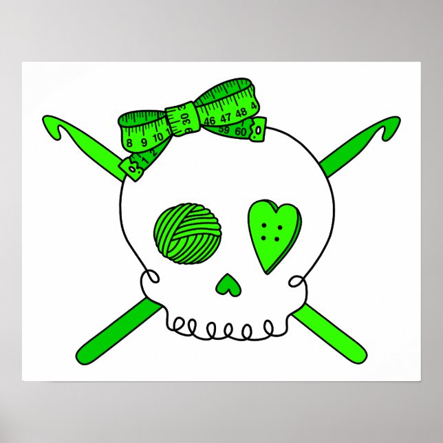 Knöchel- und Häkelhaken (Kalkgrün) Poster (Vorne)