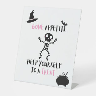 Knochen-Appetit-halloween skeletton Porsche Dose Sockelschild