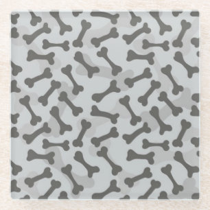 Knochen-Beschaffenheits-Muster Greyscale Glasuntersetzer