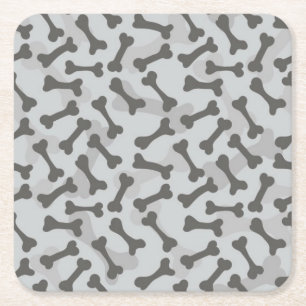 Knochen-Beschaffenheits-Muster Greyscale Rechteckiger Pappuntersetzer