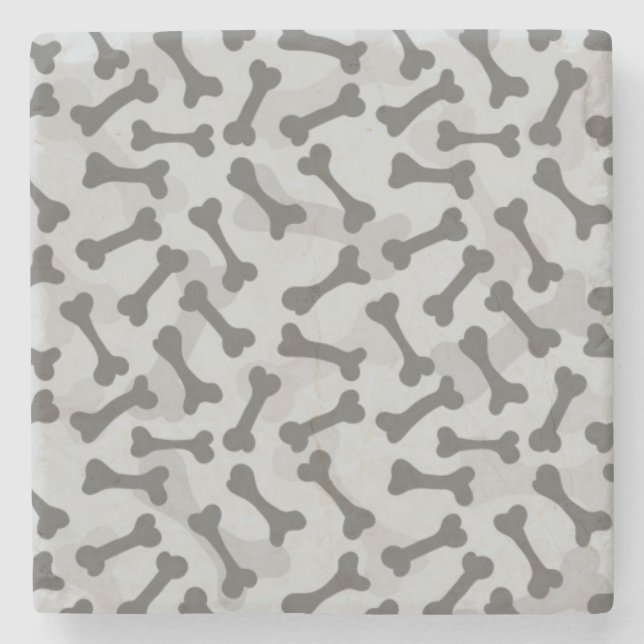 Knochen-Beschaffenheits-Muster Greyscale Steinuntersetzer (Vorderseite)
