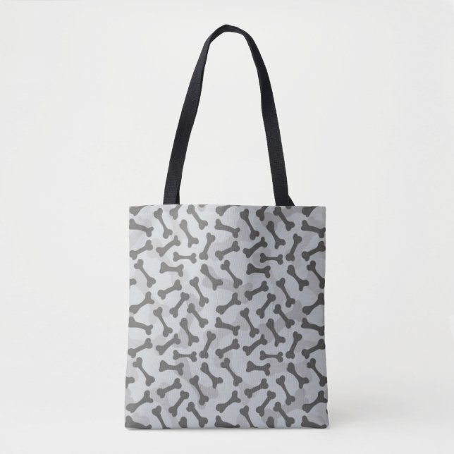 Knochen-Beschaffenheits-Muster Greyscale Tasche (Vorderseite)