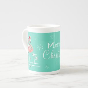 Knochen-China-Tasse der Weihnachtsflamingo-frohen Prozellantasse