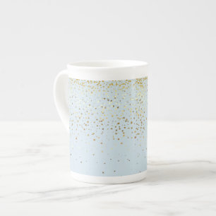 Knochen-China Tasse-Petite Golden Stars-Blue Prozellantasse