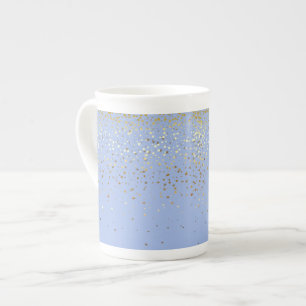 Knochen-China Tasse-Petite Golden Stars-Blue Prozellantasse