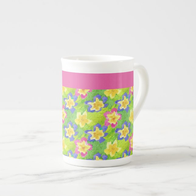 Knochen-China-Tasse zum Personalisieren: Primroses Prozellantasse (Vorderseite Rechts)