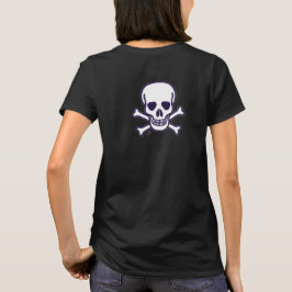 Knochen Frauen Schwarzer T - Shirt zurück
